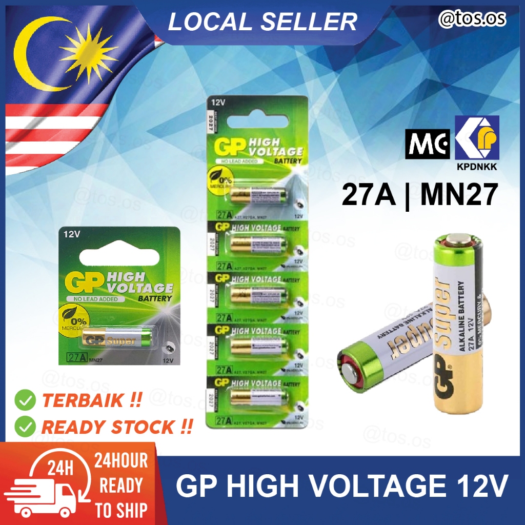 12V GP High Voltage Alkaline Battery 27A MN27 Long Lasting High