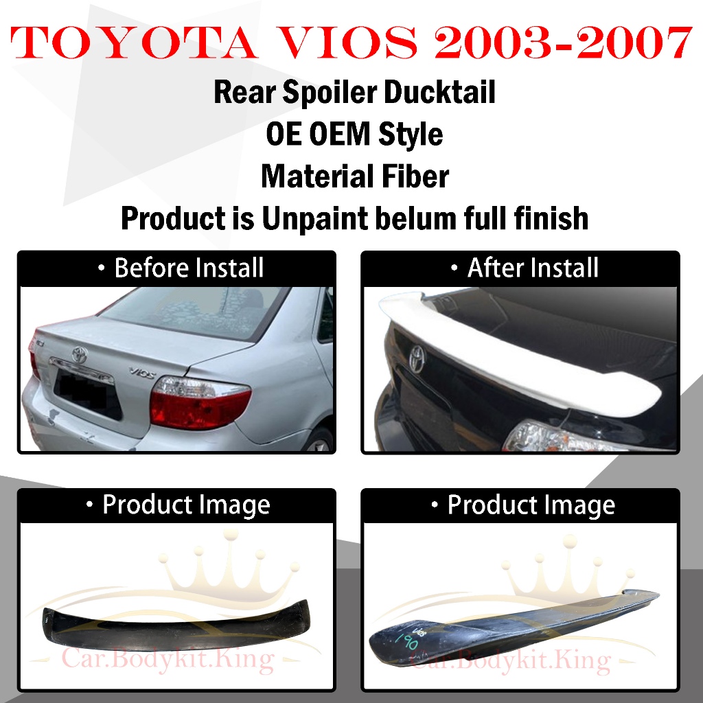 Toyota Vios Ncp Oem Style Rear Trunk Spoiler Lip Material