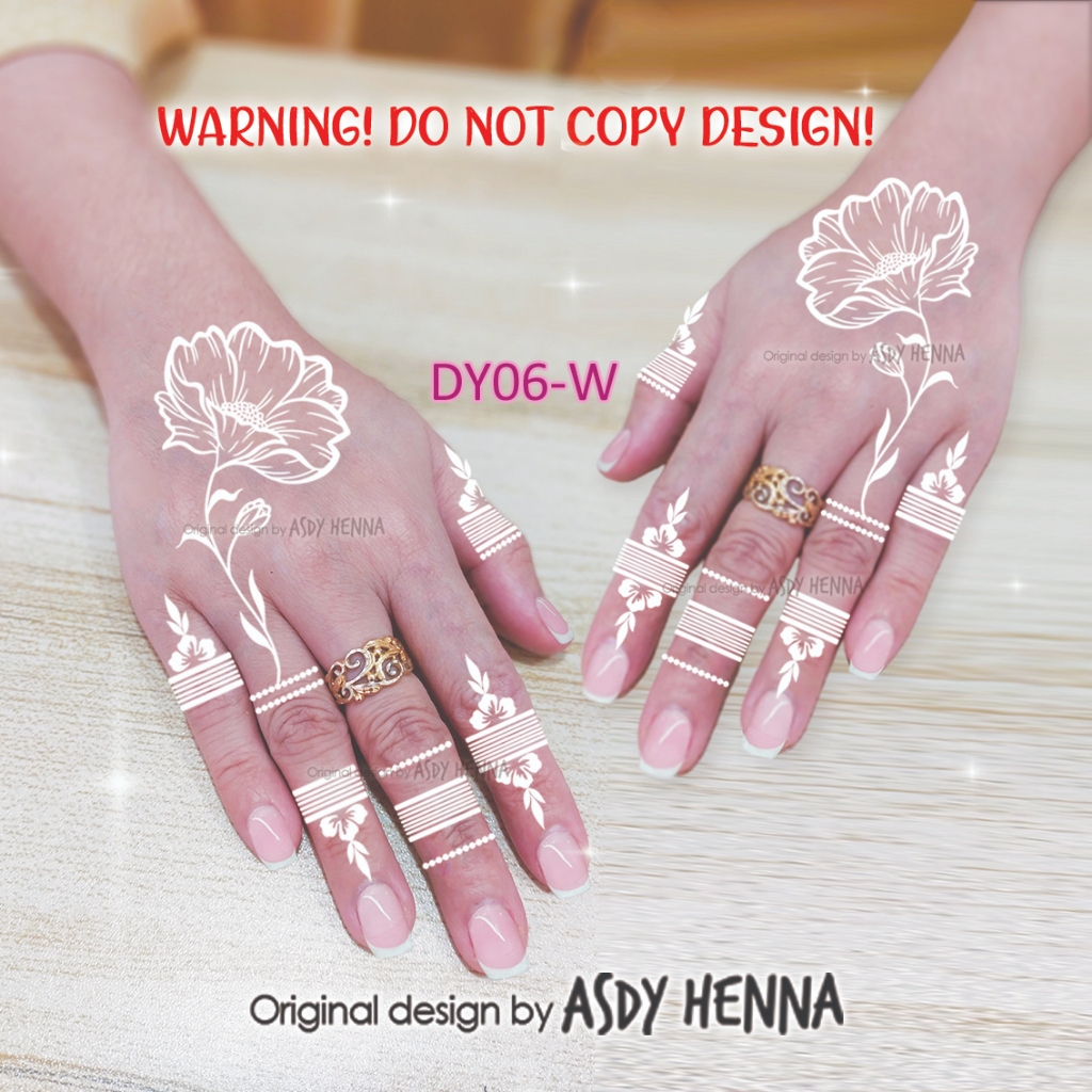 Sticker Inai Putih SIMPLE AESTHETIC Instant White Henna Temporary