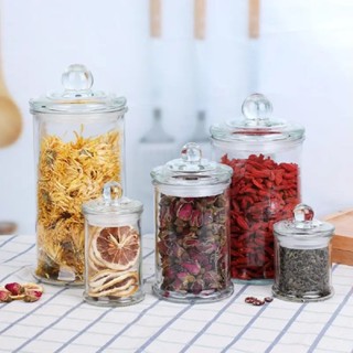 Raya Promo Set Pcs Ml Airtight Glass Cookies Jar Clear