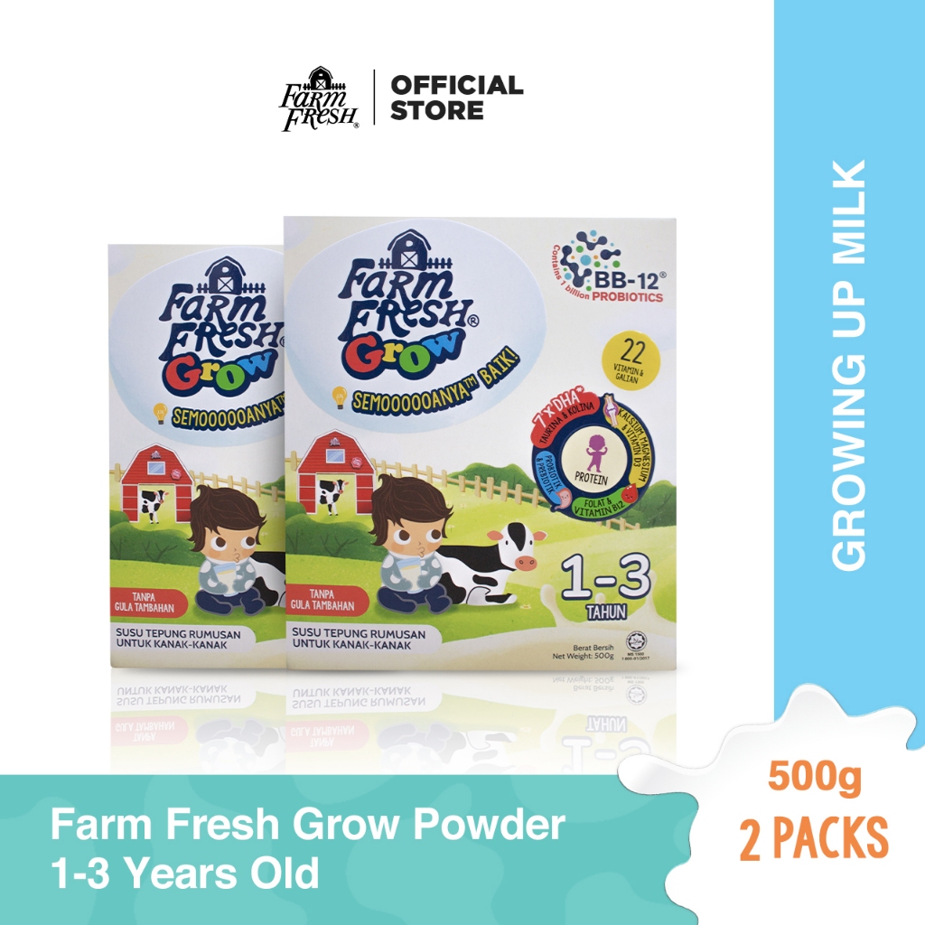 Farm Fresh Grow Powder 1 3 Years Old 500g X 2 Packs Shopee Malaysia