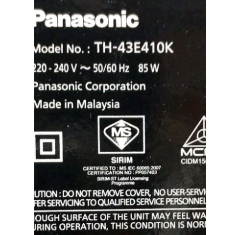 Panasonic Th E K Used Sparepart Shopee Malaysia