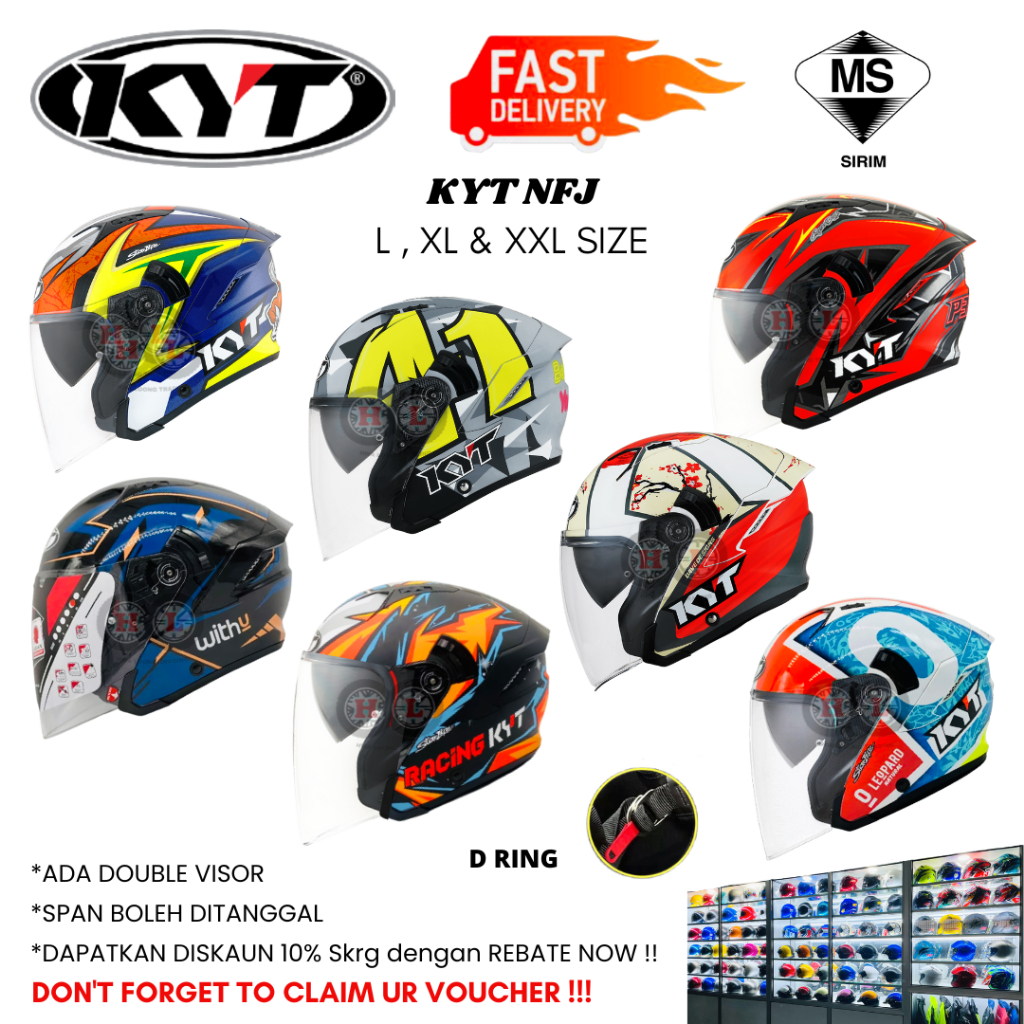 KYT NFJ HELMET DOUBLE VISOR DALLA PORTA DENNIS FOGGIA MISANO