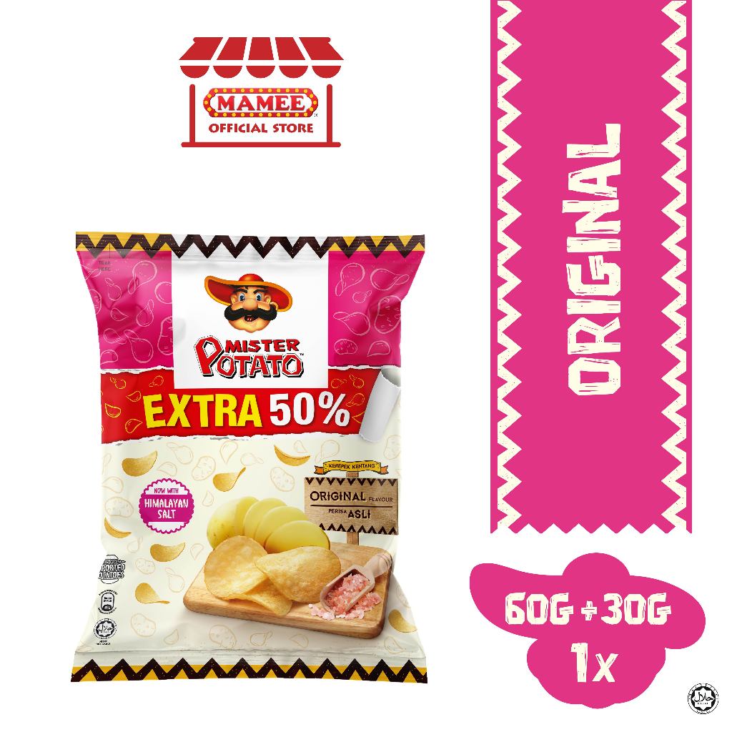 Extra 30g Mister Potato Chips Original 60g X 1 Pack Shopee Malaysia