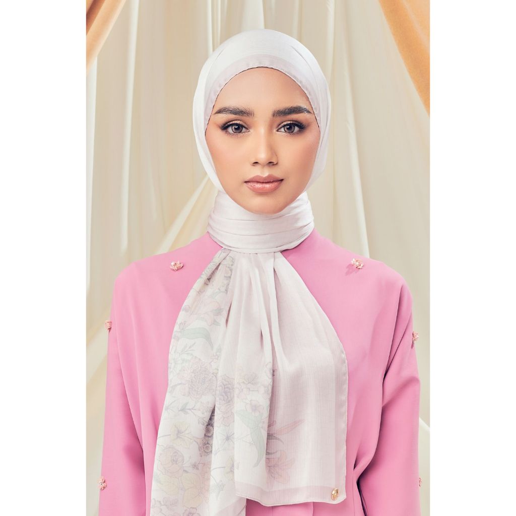 PetraScarves Blossom Raya Collection Shawl Pinkish Nude Shopee Malaysia