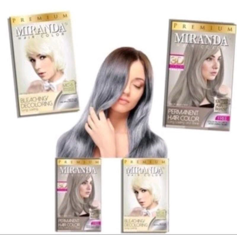 Miranda Hair Color Pewarna Rambut Ash Blonde Grey Bleaching Shopee