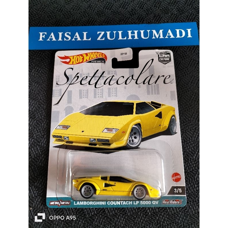Hot Wheels Premium Spettacolare Lamborghini Countach Lp Qv Yellow Fzcc Shopee Malaysia