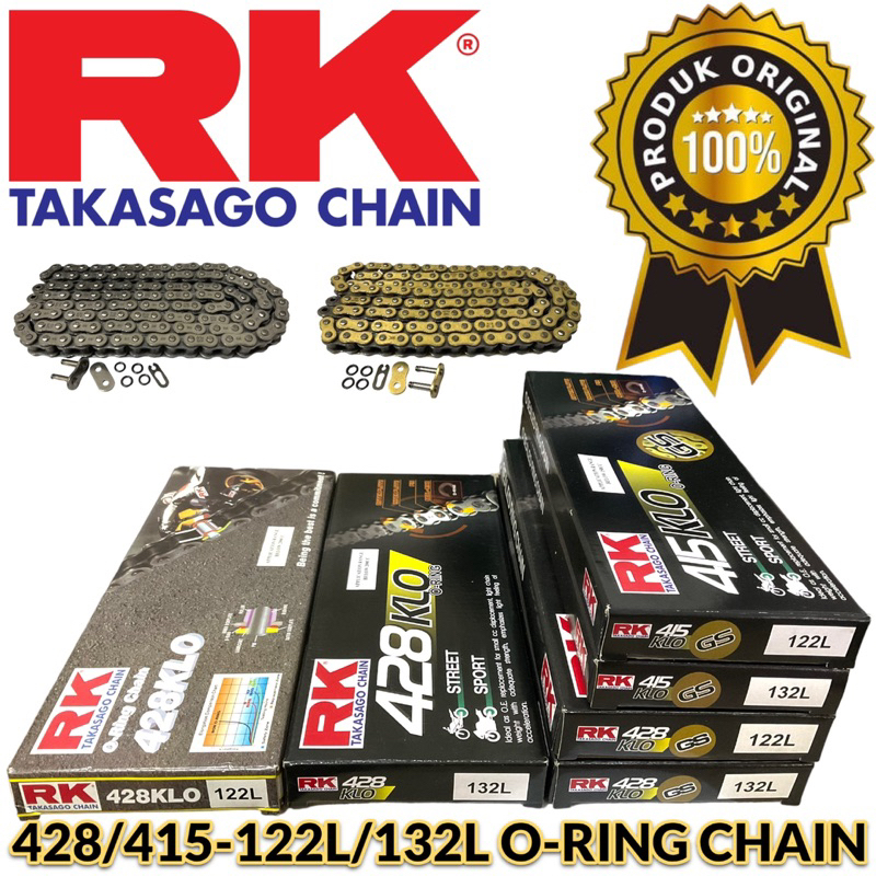 100 ORIGINAL RK TAKASAGO O RING CHAIN 428KLO 415KLO 122L 132L GOLD