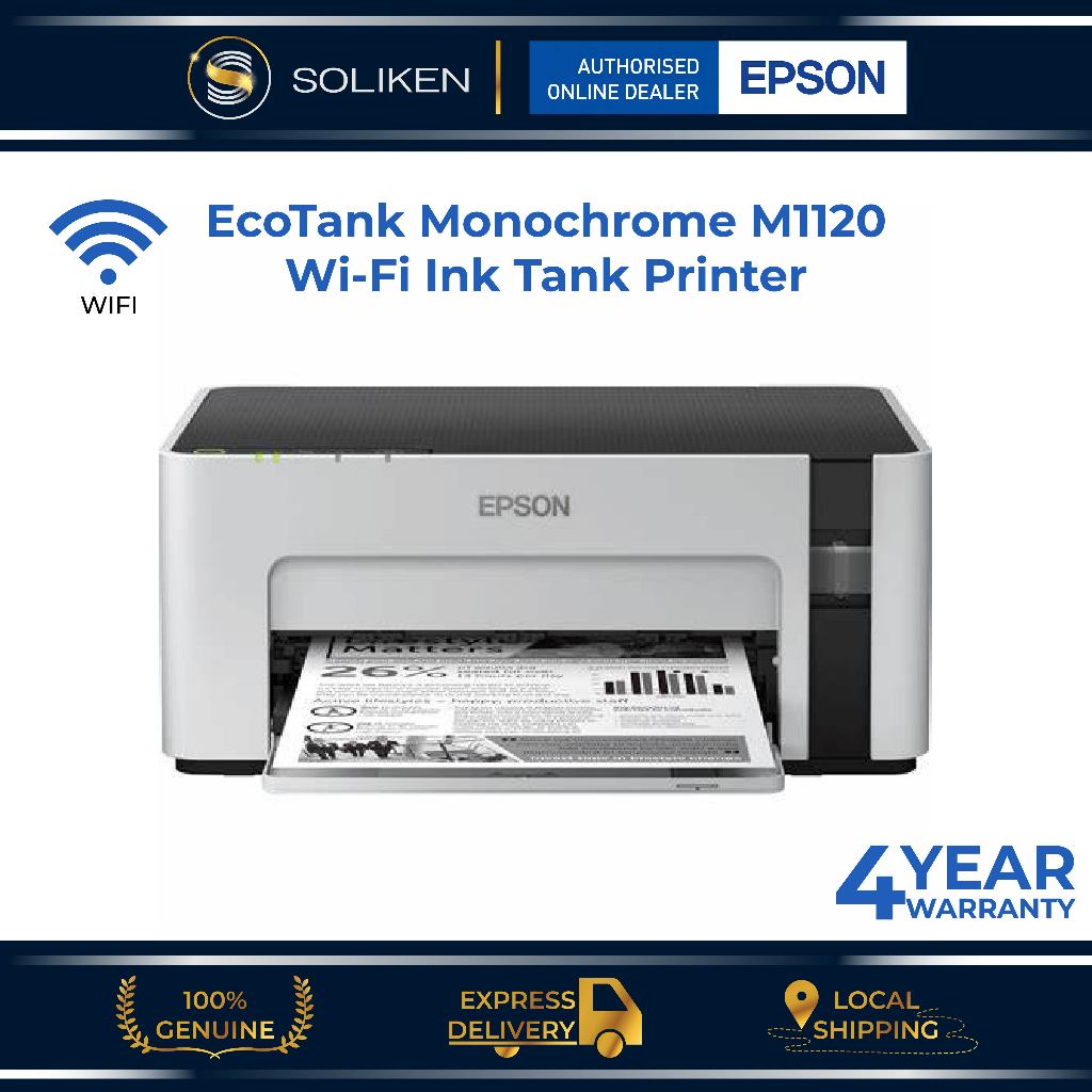 Epson EcoTank Monochrome M1120 Wi Fi Ink Tank Printer Shopee Malaysia