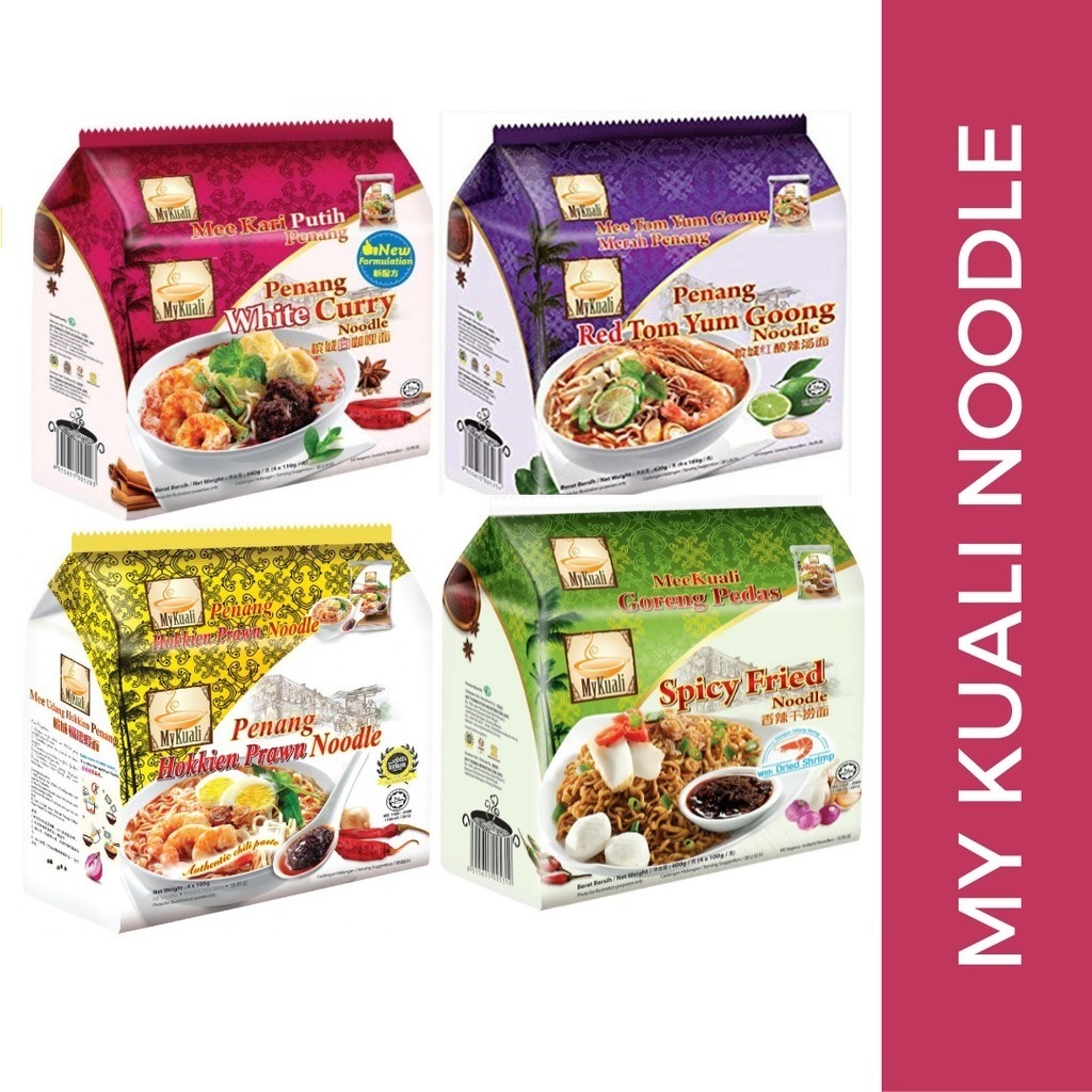 INSTANT NOODLE MYKUALI PENANG WHITE CURRY PENANG SPICY PRAWN RED