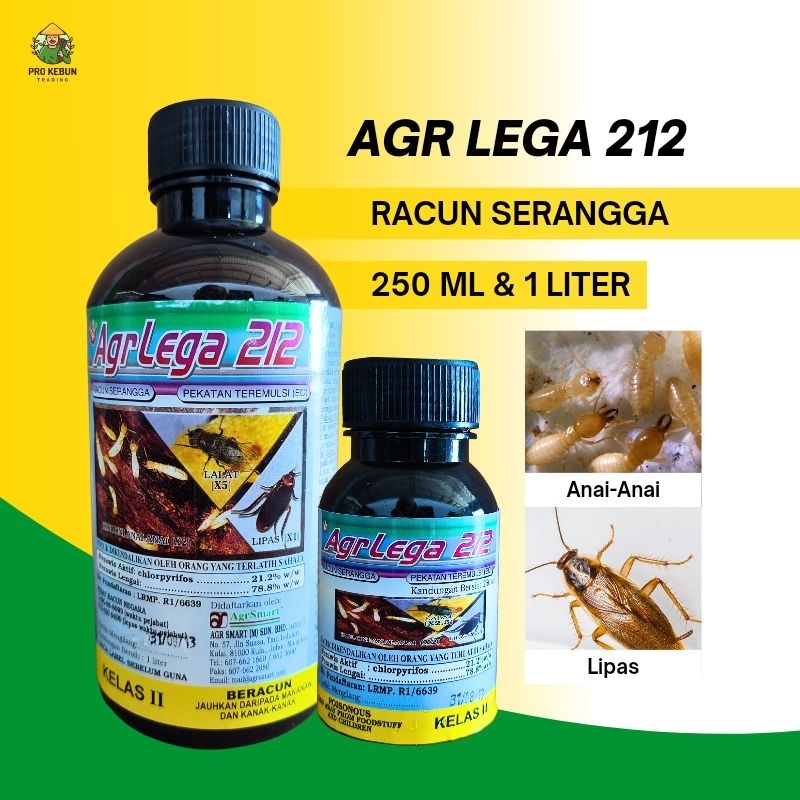 AGR Lega 212 Insecticide Racun Serangga 1 Liter 250ml Racun Lipas Racun