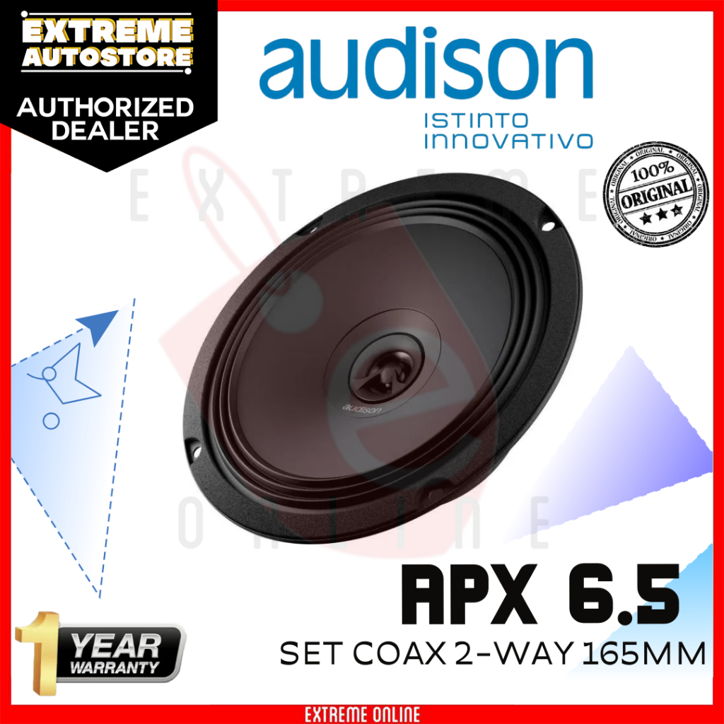 Audison APX 6 5 Prima Series 6 5 2 Way Coaxial Speakers Pair