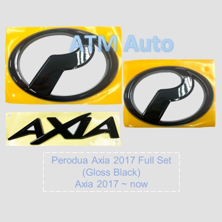 Perodua Axia Logo Emblem Front Rear Matte Black Gloss Black Shopee