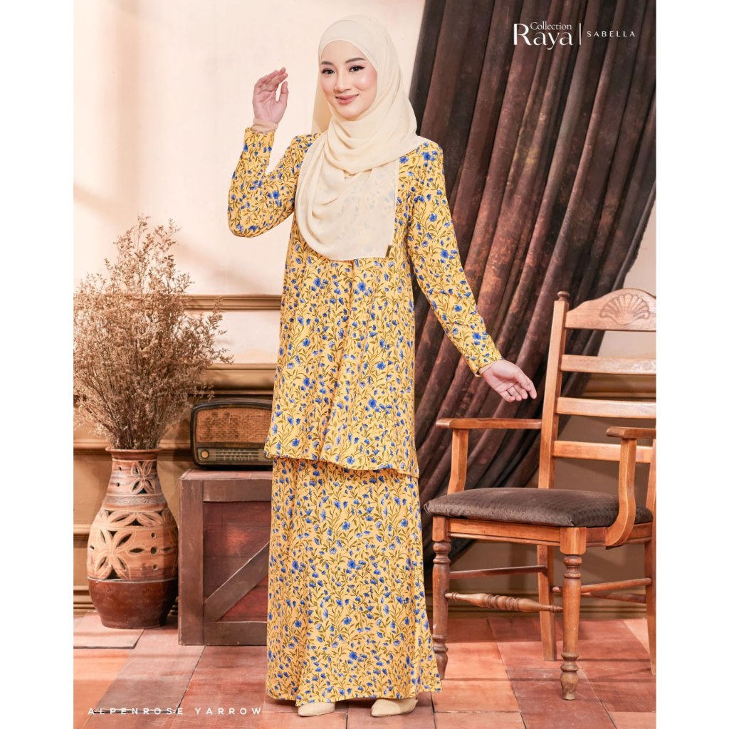 Sabella Kurung Printed Queeny Queen Ready Stock Baju Moden Ironless