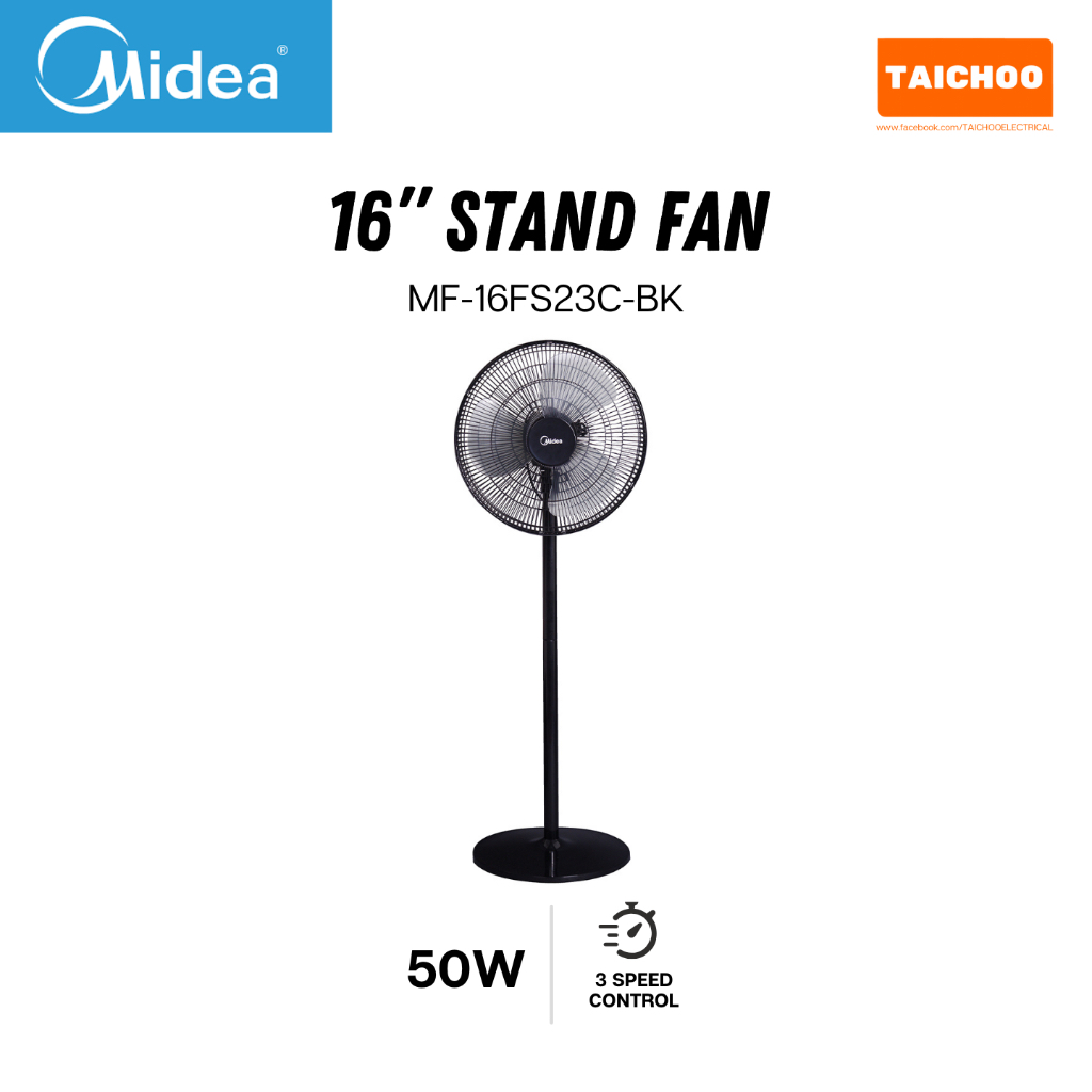 Midea 16 Stand Fan MF 16FS23C BK Shopee Malaysia