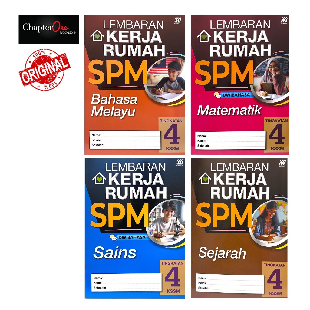 Sasbadi Lembaran Kerja Rumah SPM KSSM Tingkatan 4 2024 Shopee