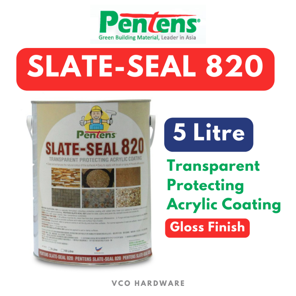 5 Litre PENTENS Slate Seal 820 Transparent Protective Acrylic