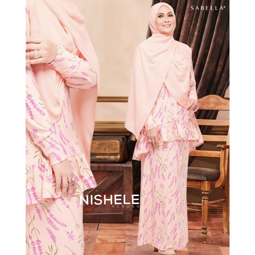 Sabella Baju Kurung Nishele Saiz Xs S M L Xl Xl Xl Xl Dan Xl