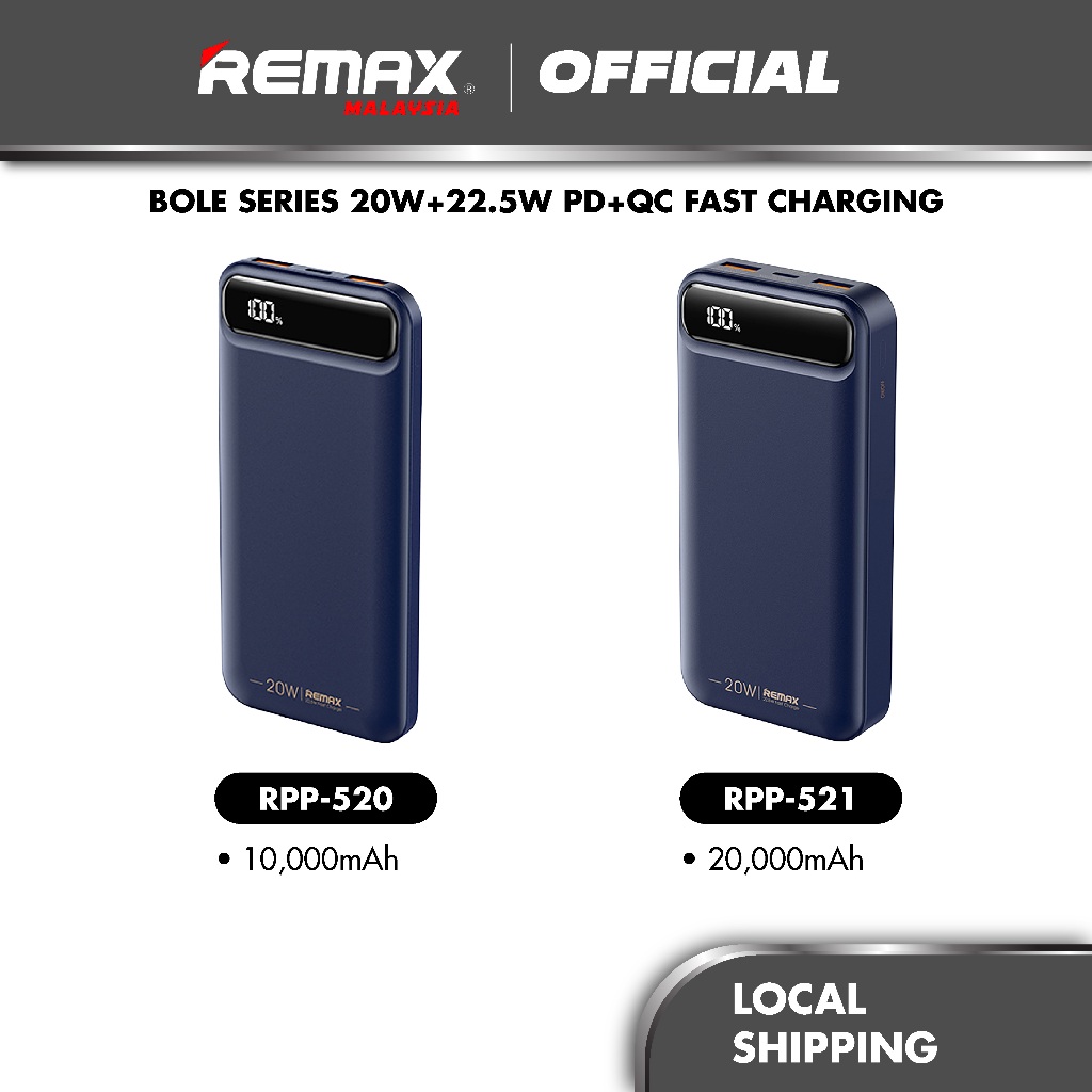 REMAX RPP 520 10000mAh RPP 521 20000mAh Bole Series 20W 22 5W PD QC