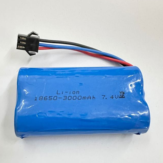 Li Ion 18650 3000mAh 7 4v Battery Rechargeable With Wire Plug SM 3pin