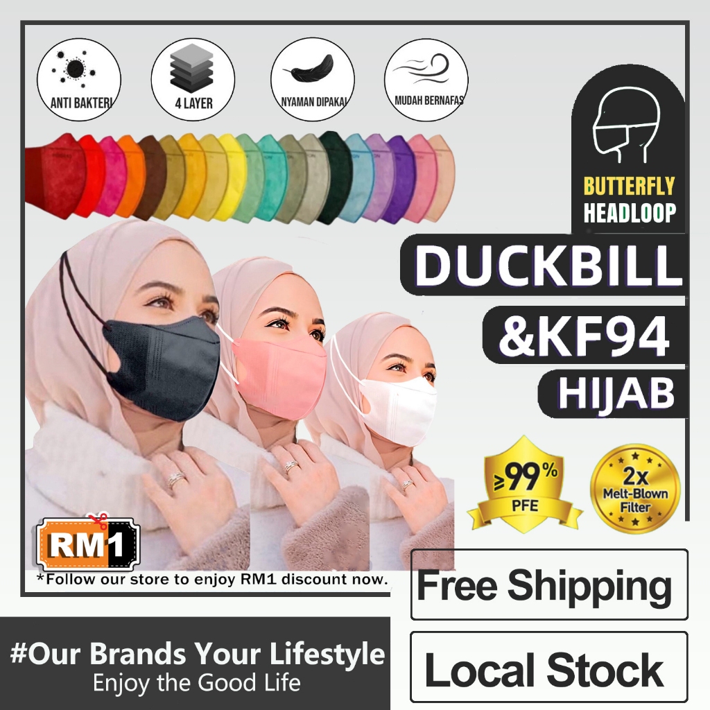 For Muslim Girls 3D Hijab Mask 10PCS PACK Duckbill Facemask 4ply