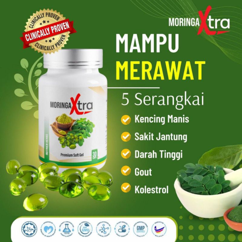 Moringa Xtra Soft Gel Original Hq Kencing Manis Darah Tinggi