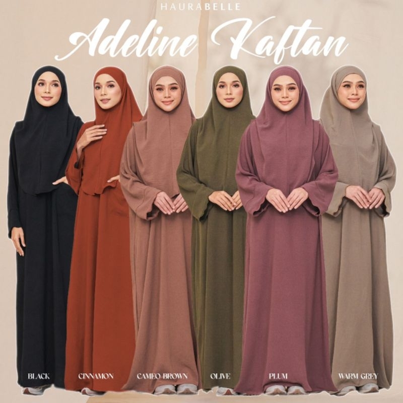 HAURABELLE ADELINE KAFTAN IRONLESS ONE SET JUBAH WITH TUDUNG