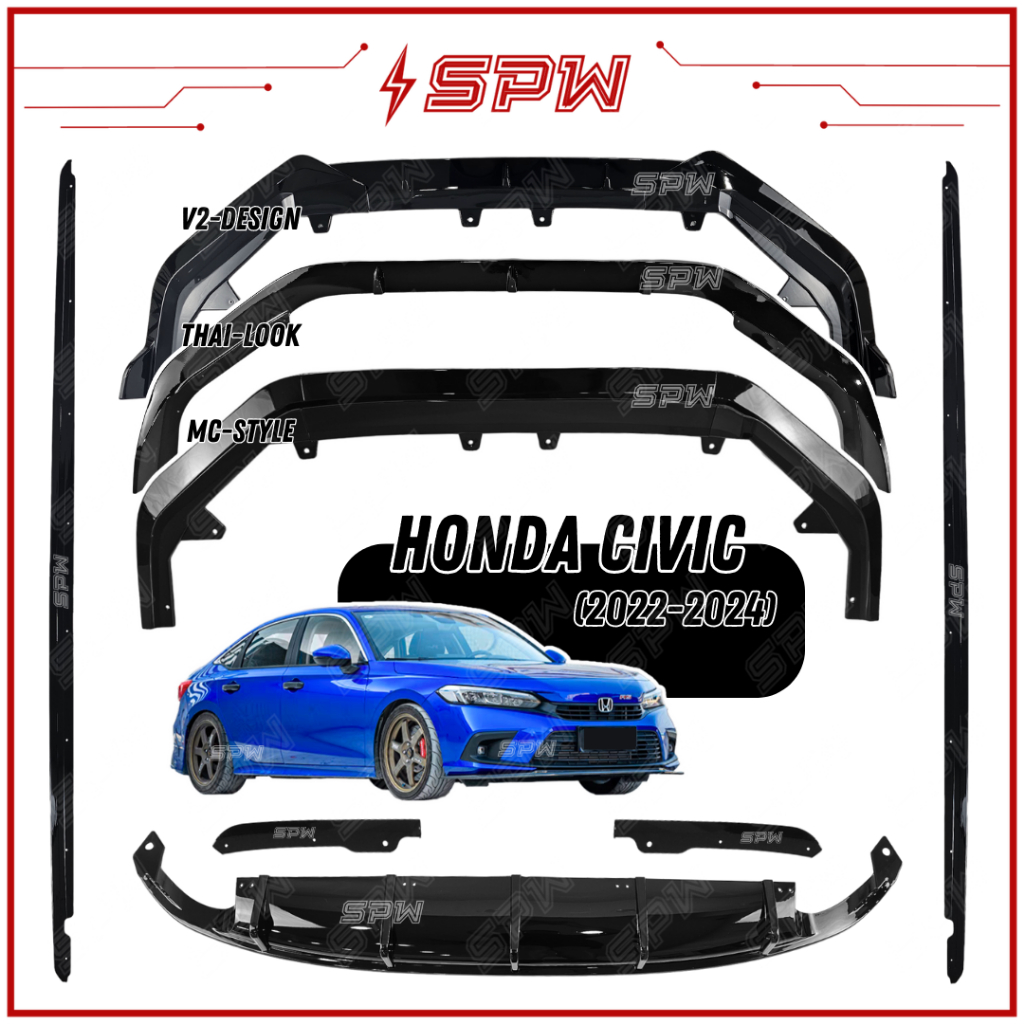 Honda Civic FE 2022 2024 Bodykit Front Lip Side Skirt Rear Diffuser