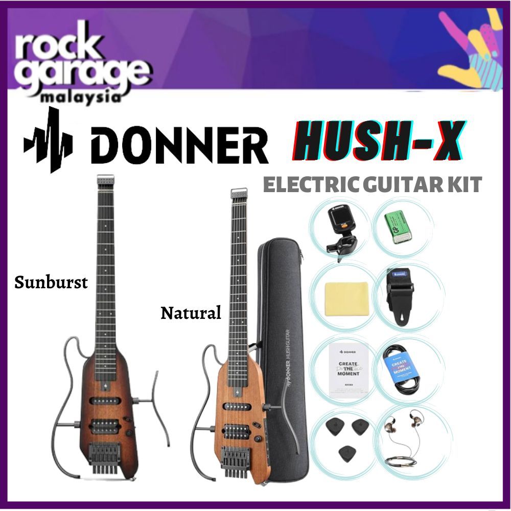 Donner HUSH X Electric Guitar Kit Sunburst Natural HUSH X HUSHX