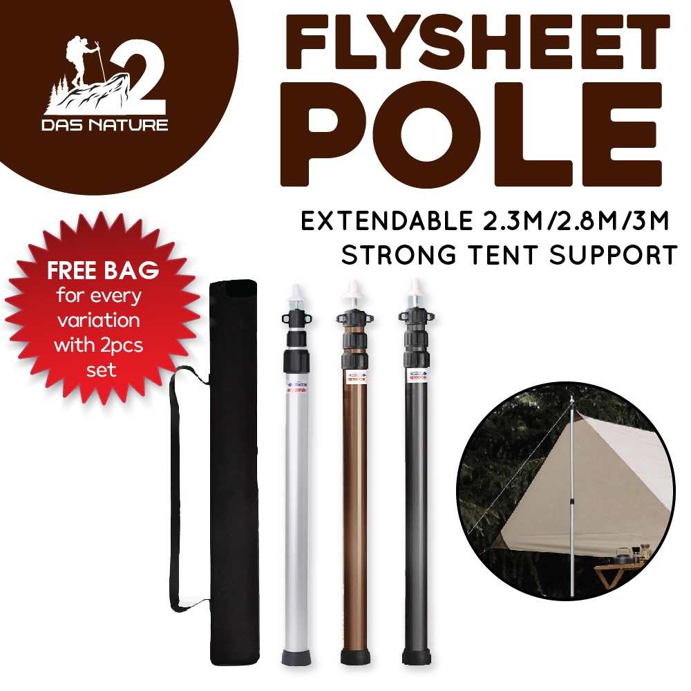 Flysheet Pole Adjustable Heavy Duty Tent Pole Rod Tiang Khemah Outdoor