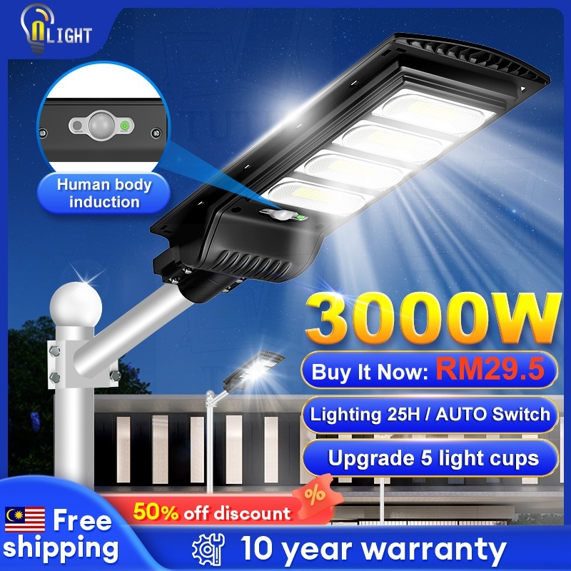 Malaysia Stock Lampu Solar Light Outdoor Lighting 3000W Waterproof