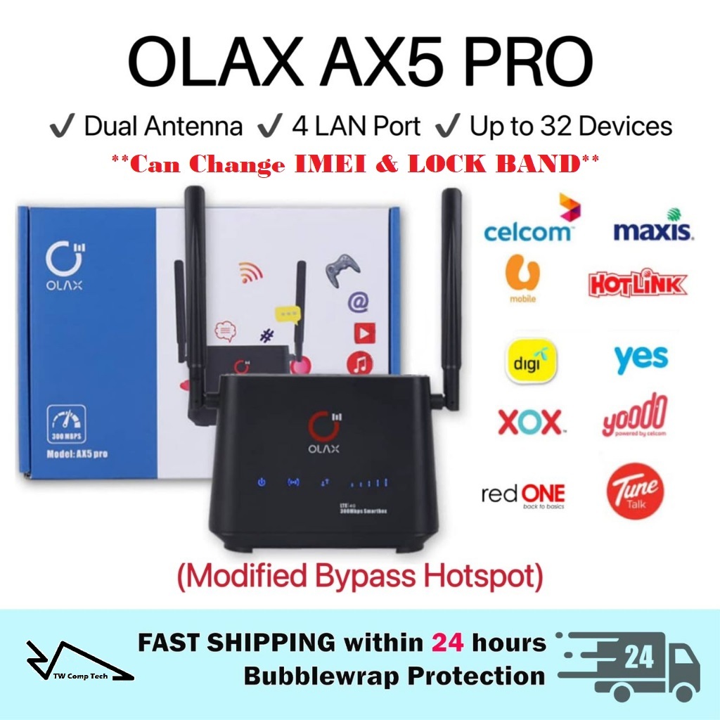 Olax Ax5 Pro V1 With Battery Modified 4G LTE Modem Router Demo Set 90