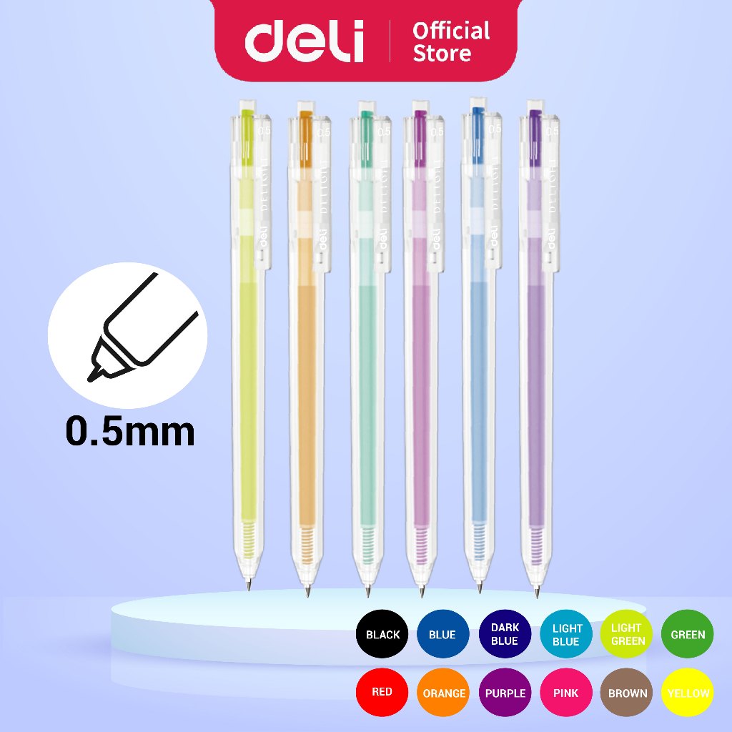 Deli Gel Pen Multiple Color Pens Mm Eg Shopee Malaysia