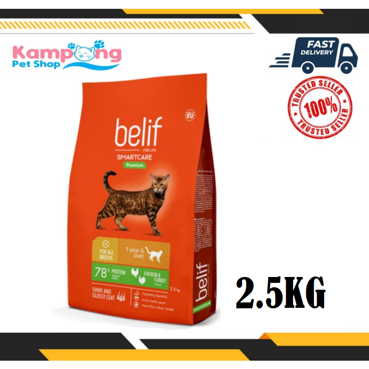 Original Pack Belif Premium Cat Food Chicken Turkey 2 5kg Shopee