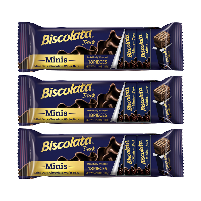 Biscolata Minis Dark Chocolate Wafer 117g 18pcs Pack Of 3