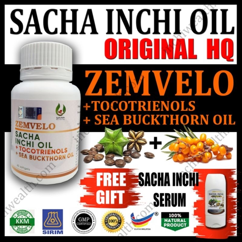 Zemvelo SACHA INCHI OIL TOCOTRIENOL SEA BUCKTHORN OIL Softgel Vege