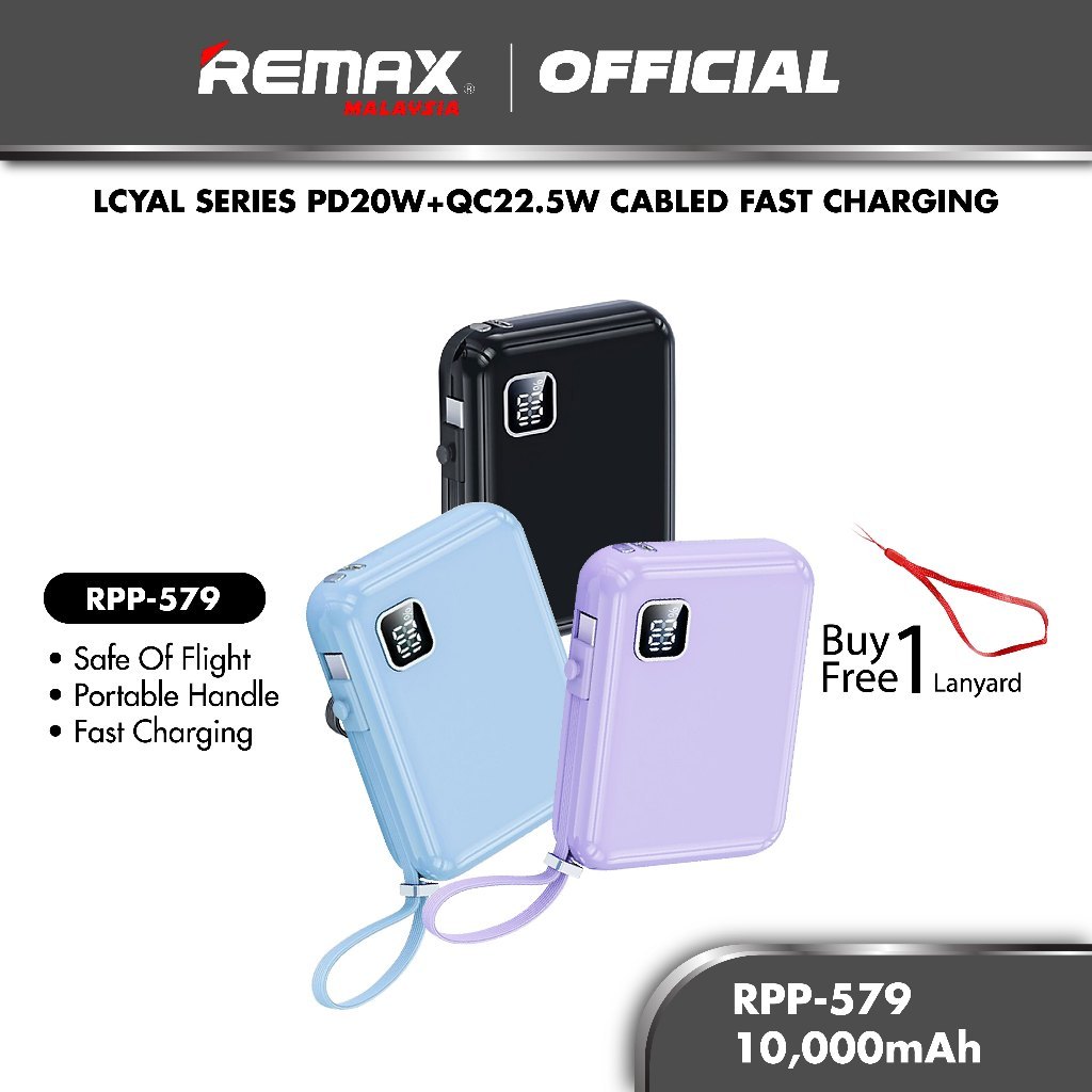 REMAX RPP 579 Icyal Series PD20W QC22 5W Cabled Fast Charging Power