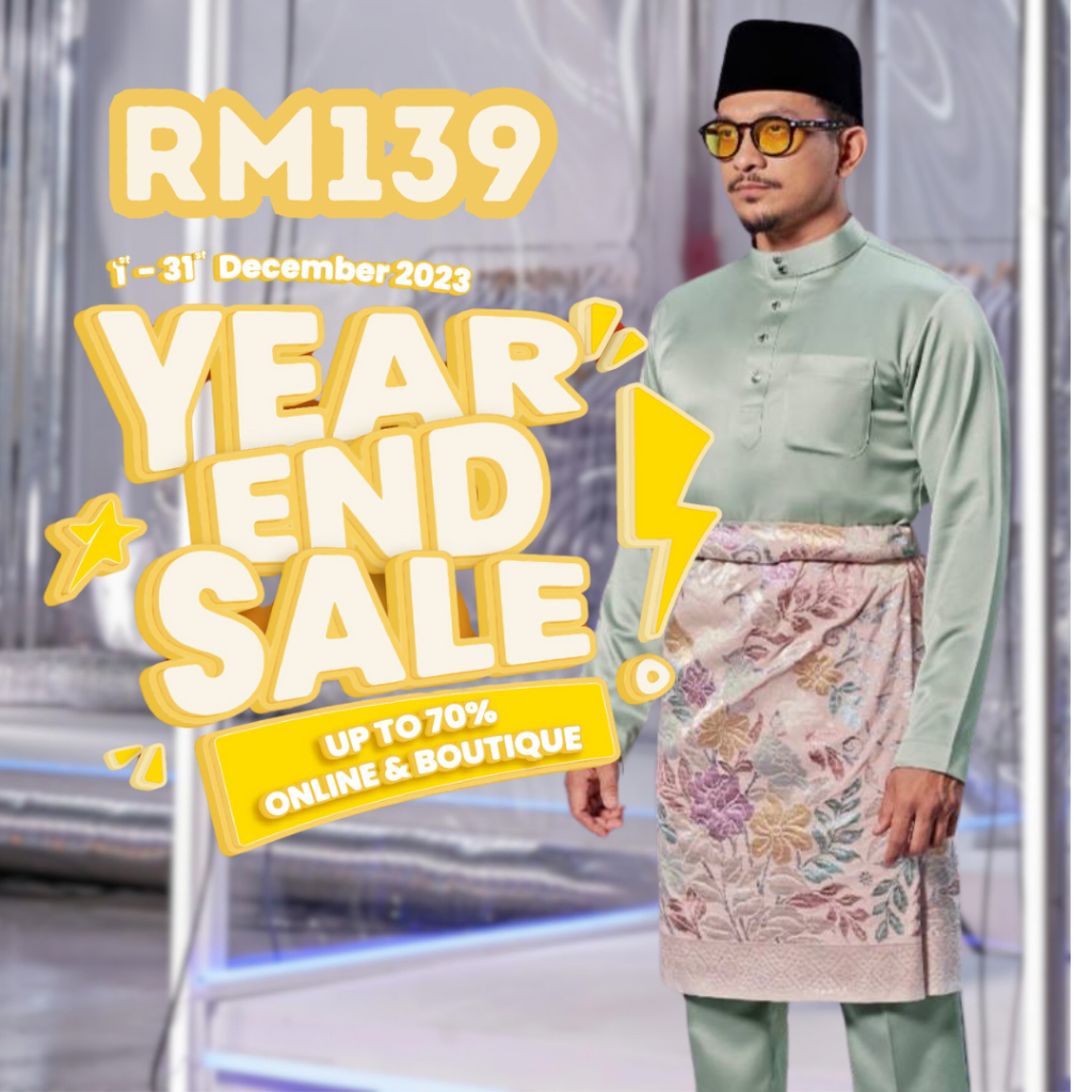 Baju Melayu Bulan Bintang 2023 LAUREL GREEN Slim Fit Tailored Fit