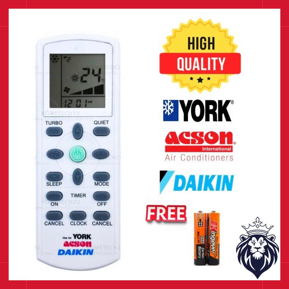 Daikin York Acson Air Conditioner Remote Control Shopee Malaysia