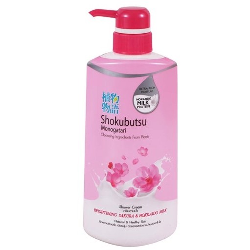 SHOKUBUTSU MONOGATARI SHOWER CREAM Brightening Sakura Hokkaido Milk