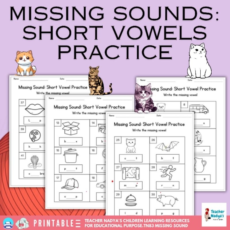 Pdf Printable Missing Sound Short Vowel Practice Tn