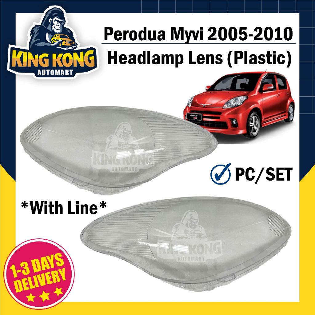 Perodua Myvi 2005 2010 Plastic Headlamp Clear Lens PC SET Shopee