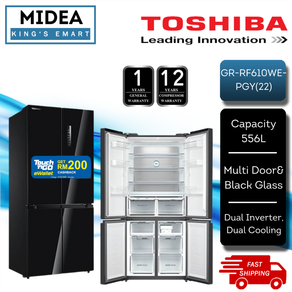 Free Shipping Toshiba L Glass Multi Door Dual Inverter