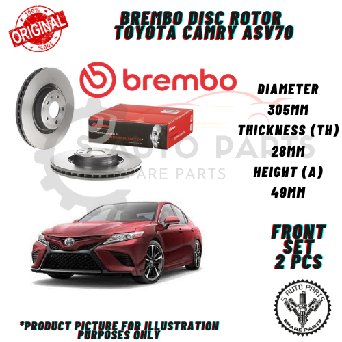 Toyota Camry Asv Front Brembo Brake Disc Rotor Shopee Malaysia