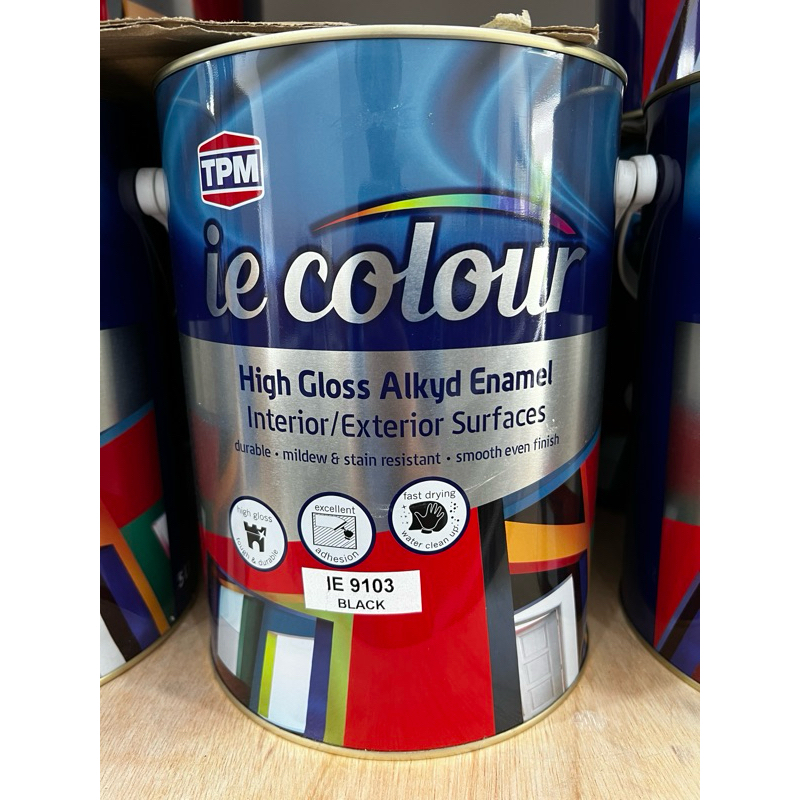 TPM Ie Colour HIGH GLOSS ALKYD ENAMEL 5L Cat Besi Cat Kayu Cat Kilat