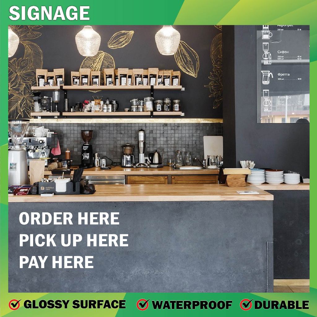 Order Here Pay Pick Up Here Sila Bayar Sini Pesan Signage For