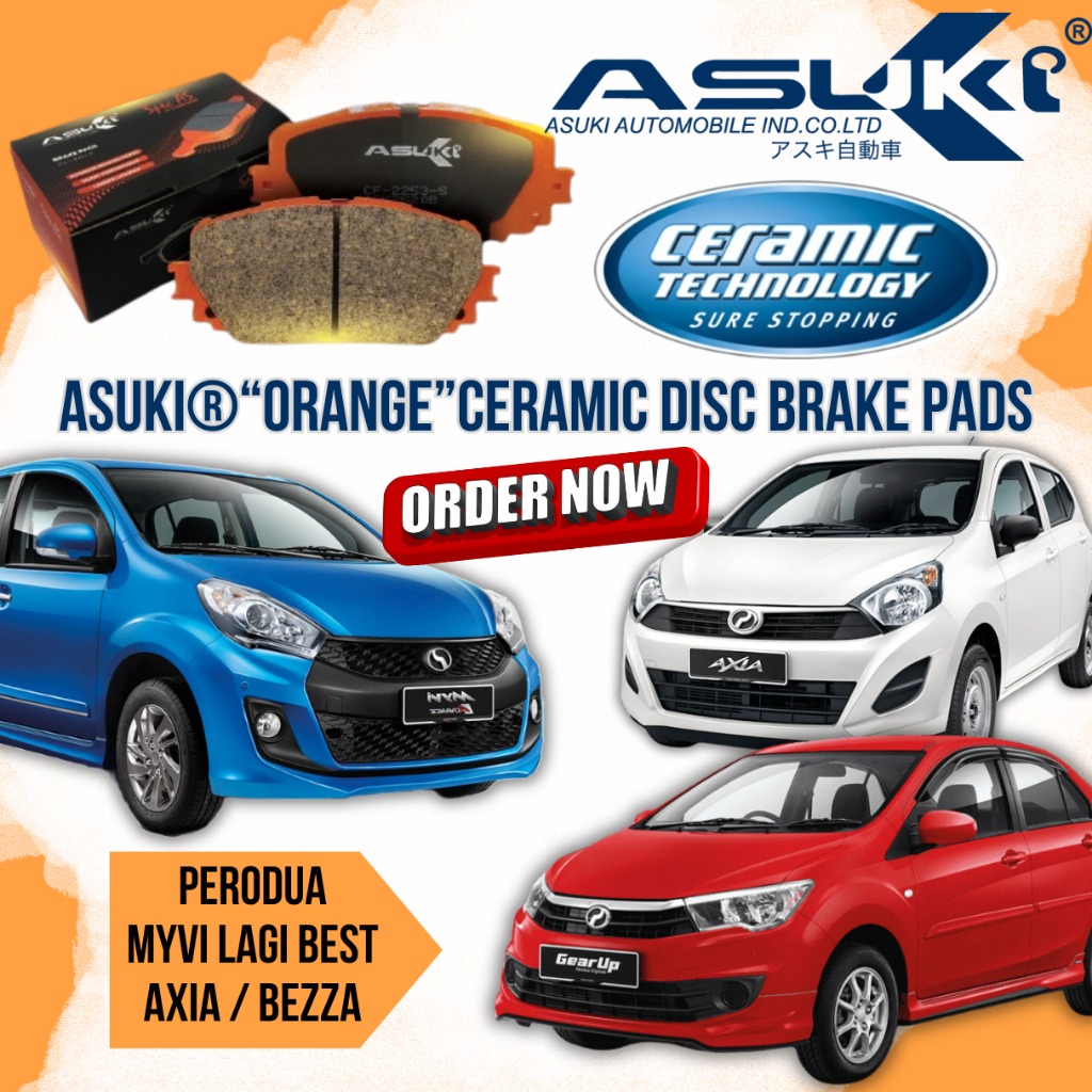 PERODUA AXIA BEZZA MYVI LAGI BEST ASUKI Ceramic Brake Pad Depan