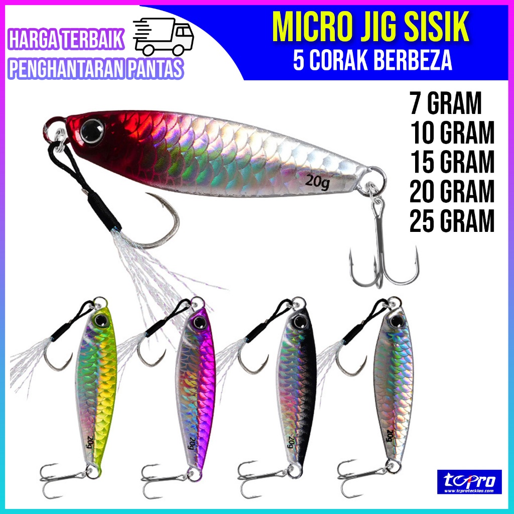 Micro Jig Sisik Warna Assist Hook Treble G G G G G Kilat