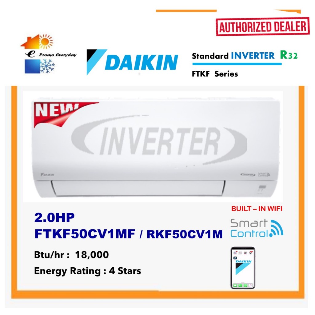 WIFI DAIKIN 2hp Inverter Wall Mounted Air Conditioner R32 FTKF C