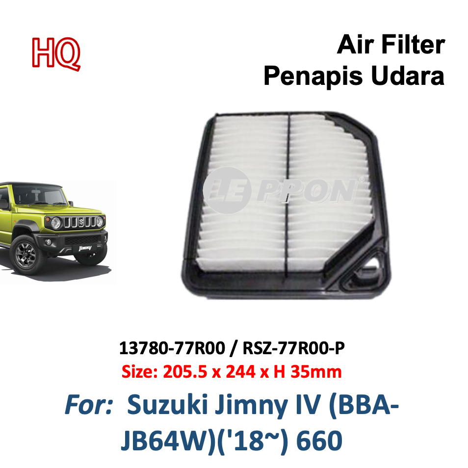 Leppon Suzuki Jimny IV BBA JB64W 18 660 Air Filter Penapis Udara